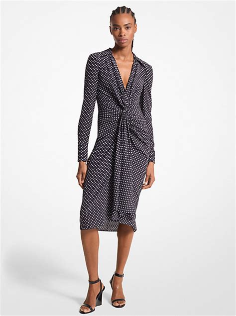 poly crepe de chine michael kors|Polka Dot Organic Silk Crepe De Chine Gathered Shirtdress.